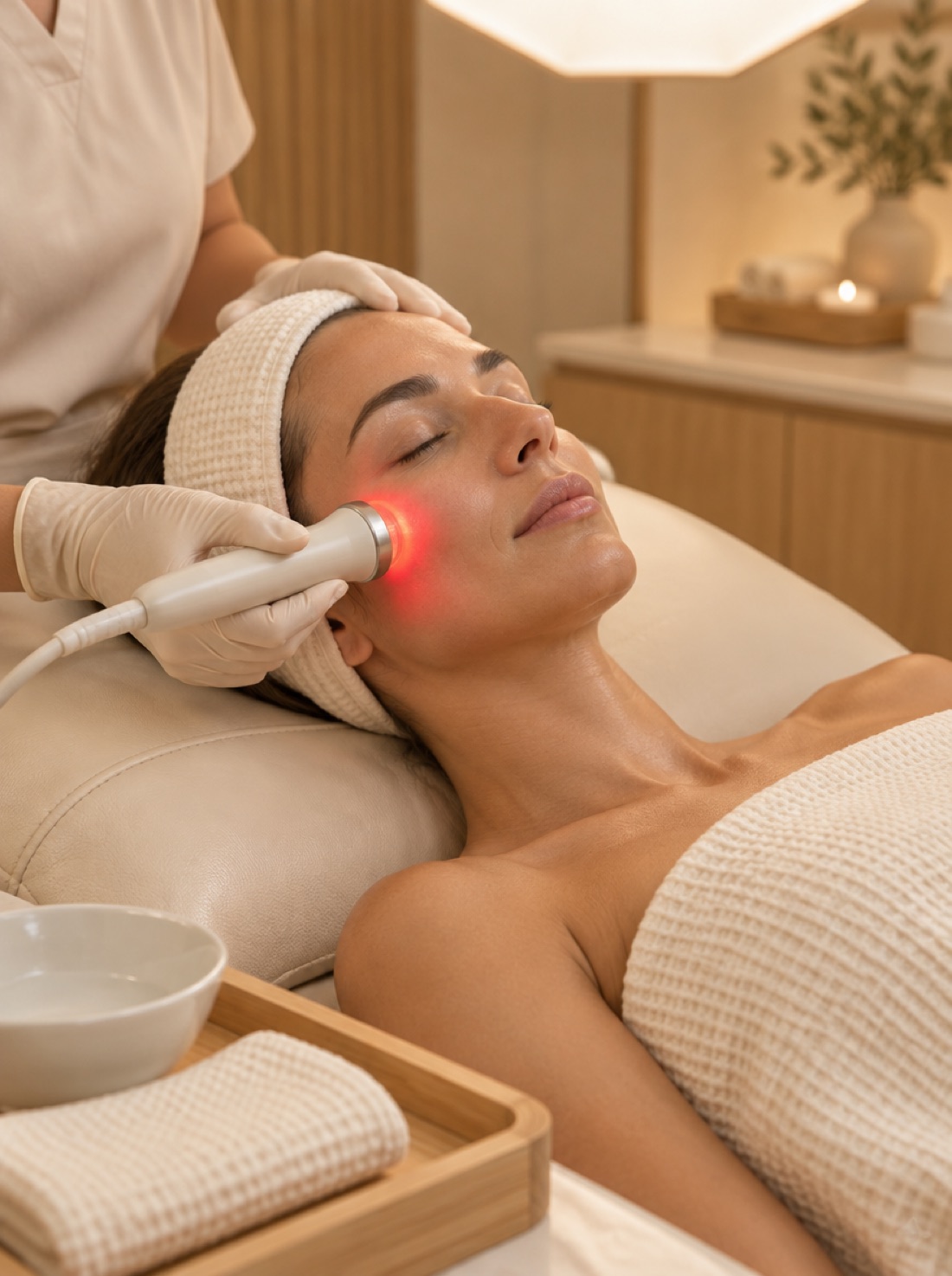 Advanced Vagheggi facial with LED light therapy at V SPA