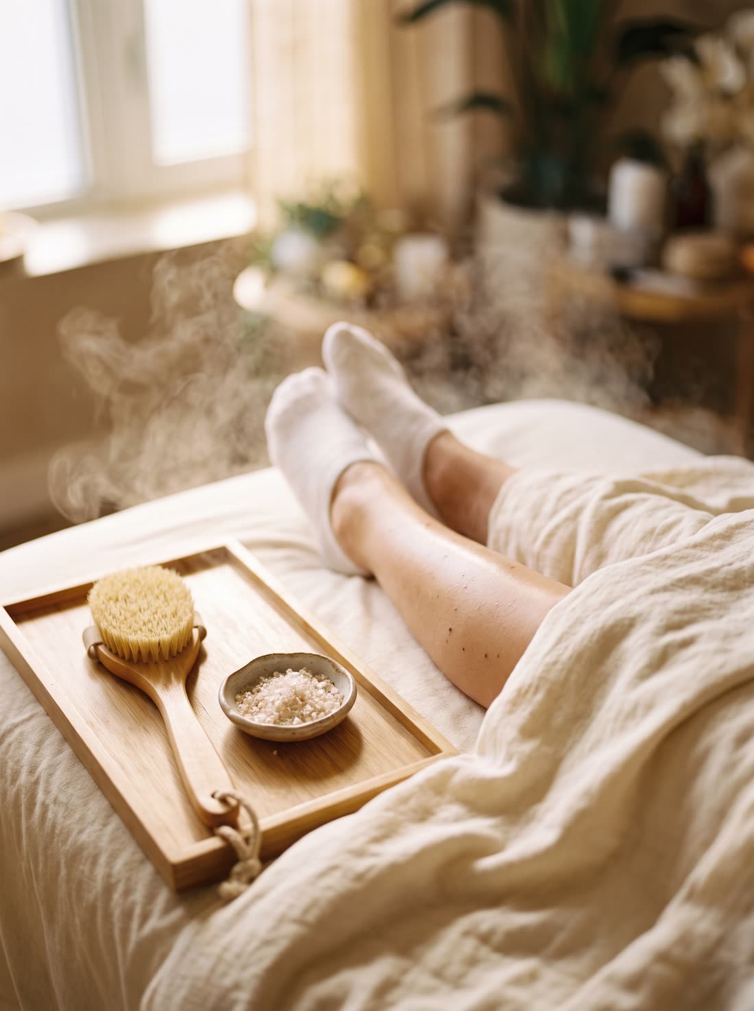 A body treatment in progress at V SPA